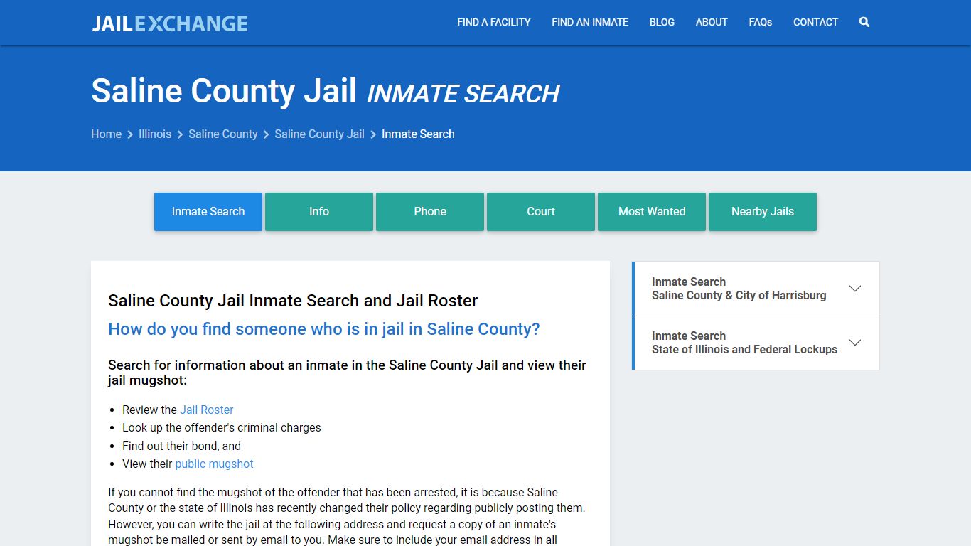 Inmate Search: Roster & Mugshots - Saline County Jail, IL