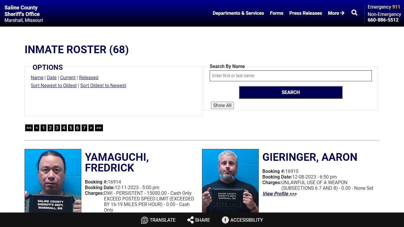 Inmate Roster (69) - Saline County Sheriff
