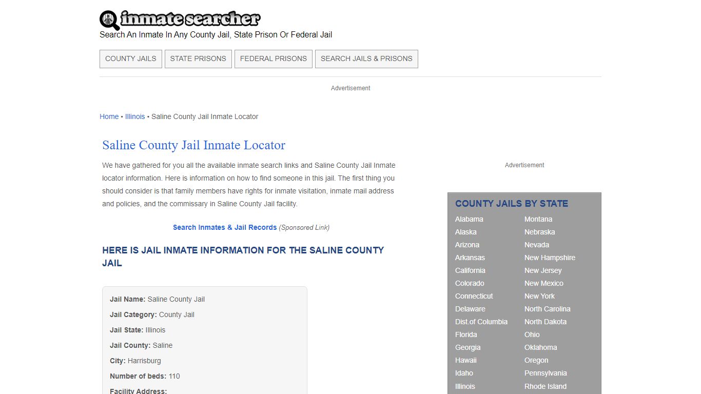 Saline County Jail Inmate Locator - Inmate Searcher